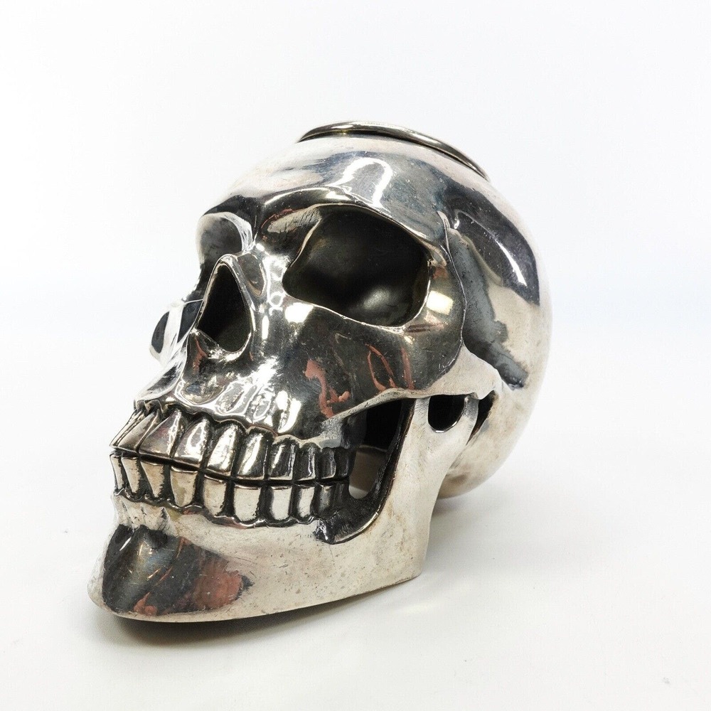 King Baby Studio .925 Silver Skull Tea light Candle Holder MSRP $7225